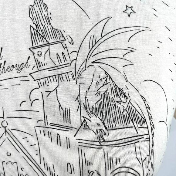 Taylor Swift Speak Now Babydoll Tee Kingdom Lights Castle Dragons Cream Size XS - Picture 6 of 12